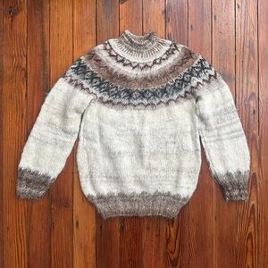 Vintage Paititi Woolens Co Alpaca Wool by Casa Icelandic style knit sweater Sm